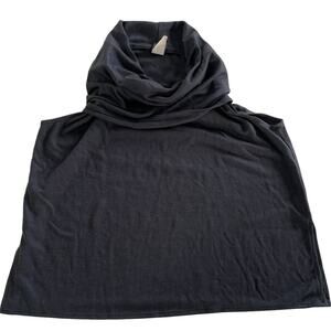 Connies Moonlight Los Angeles Top Womens Medium Black Cowl Neck Knit Slit Side
